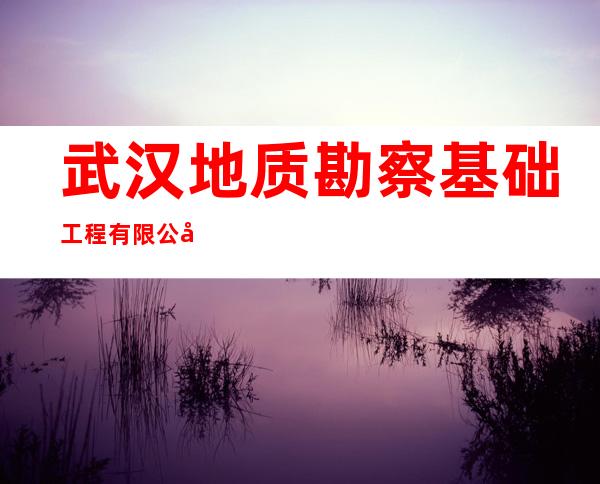 武汉地质勘察基础工程有限公司海南分公司